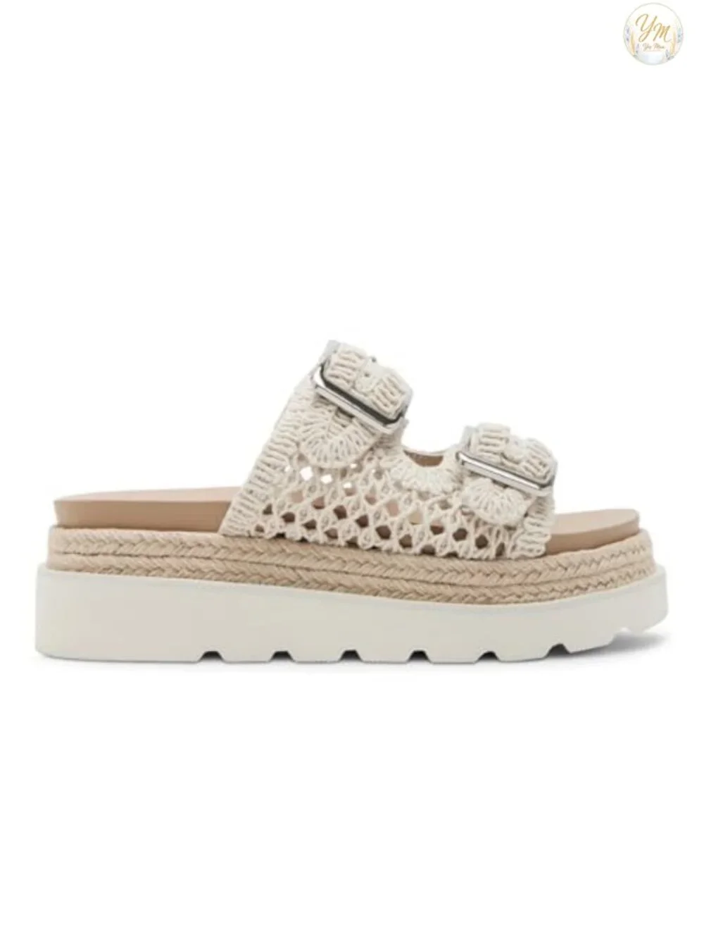 Women's Platform Sandal Slip On Crochet Heel 2 Inch